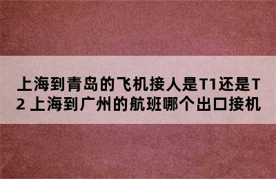 上海到青岛的飞机接人是T1还是T2 上海到广州的航班哪个出口接机